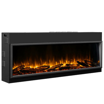 BALDERIA Elektrokamin Amazona 56" with 3D flame effect, black design, and app control.